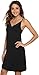GYS Women's Bamboo Viscose Full Slips for Under Dresses Soft Adjustable Spaghetti Straps Cami Slip Dress, Black, Small