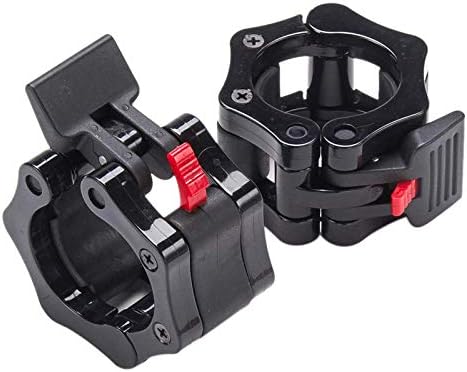Glossia 50mm Barbell Clamps Olympic Weight Bar Plate Locks Collar Clips Quick Release for Workout Weightlifting Fitness Training