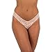 Sexy Basics Women's 6 Pack Tonia Stretch Lace Thong Pantys (XL/8, 6 Pack- Rose/Red/Teal/ Purple /Blue/ Black)