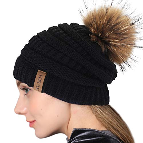 قیمت و خرید Winter Real Fur Pom Beanie 