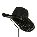 MG Ladies Straw Toyo Cowboy Hat (Black)