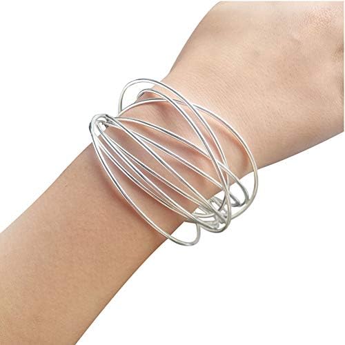 Daycindy Multi Layer Personalized Charm Bracelets for Women, Silver and Golden