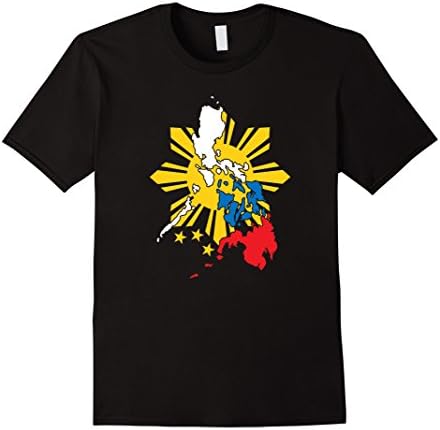 Mens Philippine Flag Map Shirt for Men, Women &amp; Kids Small Black