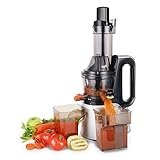 Cusimax CMSJ-800S 240W Slow Juicer,50 RPMs Quiet Fruit Vegetable Masticating Juicer for Highly Efficient Juice Extraction, Sliver