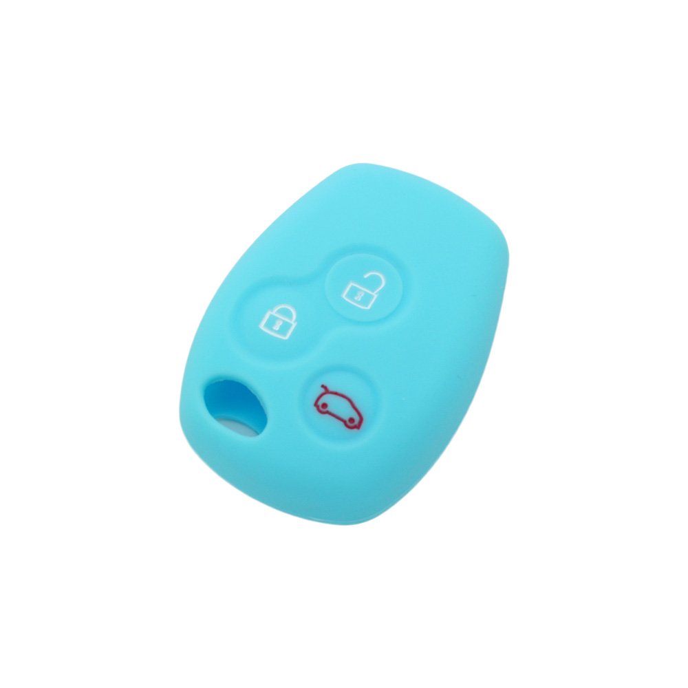 BROVACS Silicone Cover Protector Case Holder Skin Jacket Compatible with RENAULT 3 Button Remote Key Fob CV9300 Light Blue