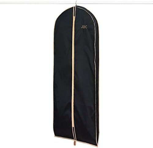 Lillian VernonLillian Vernon Monogram Garment Bag for Men & Women – Personalized 40” Clothing Protector for Suits, Dresses, Gowns, Costumes, & Uniforms, Heavy Duty Black Poly Bags for Travel & Storage