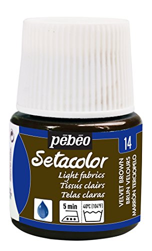 Pebeo Setacolor Light Fabrics Paint 45-Milliliter Bottle, Velvet Brown