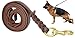 FAIRWIN Braided Leather Dog Training Leash 6 Foot - Dog Leather Leashes Heavy Duty for Large Medium Dogs (Brown, L:3/4