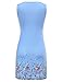 OMEYA WL Women's Summer Casual Loose Mini Dress Print Pleated Sleeveless Sundress A-Line Beach Dresses (L, Blue)