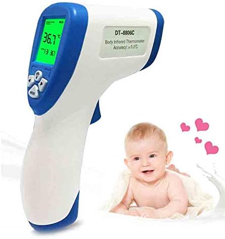 CJFF Forehead Thermometer Non-Contact Body Digital Infrared Ear Thermometer for Kids, Adults with Fast 1 Second Read and 32 Memory Function,Blue