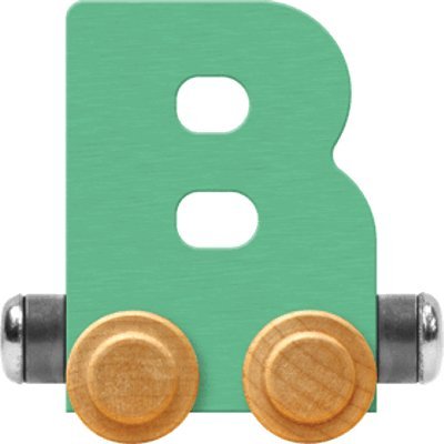 Maple Landmark NameTrain Pastel Letter Car B - Made in USA (Green)