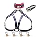 HuiZhi Women Bra Harness Breast Bondage Gothic Body Caged Bralette Cupless Nipple Bondage Strappy Lingerie Restraint Neck Collar (Black)