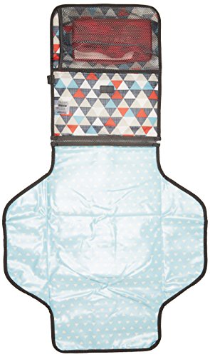 Skip Hop Baby Pronto Portable Changing Station with Cushioned Changing Mat and Wipes Case, 3 Pockets, Multi Triangles