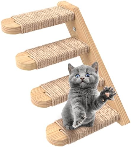 Skywin Cat Steps Right to Left Solid Rubber Wood Cat Stairs