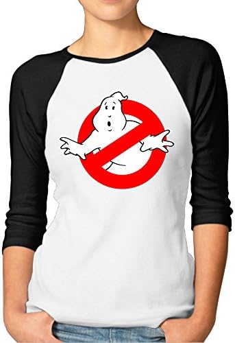 MBMH Women's Ghost Busters Raglan Tee Baseball Shirt Black Size M
