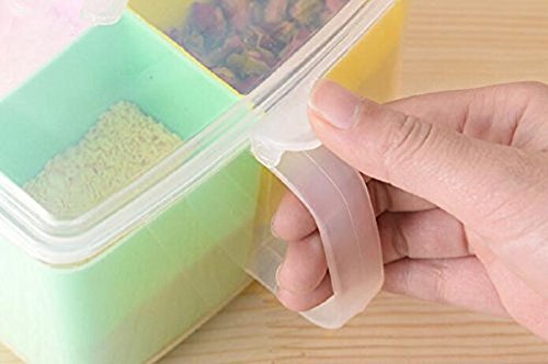 kitchen Storage Jar Seasoning Box Castor Storage Bottles Set Salt Jar 4 Grid