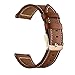 LDFAS Compatible for Vivoactive 5/3 Bands, 20mm Leather Watch Strap with Rose Gold Metal Buckle Compatible for Garmin Venu 2 Plus/Venu Sq 2 Bands, Brown+Black (2 Pack)