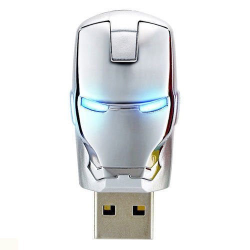 HIVAGI® Iron Man Super Hero Face Pen Drive with Glowing Eyes (64 GB, Silver)
