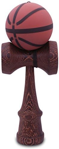 Basketball Brown & Black With Exotic Siamea Wood Handle Kendama by Kaleb USA