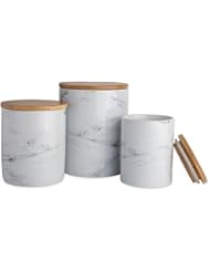 DII CAMZ38970 White Marble Ceramic Canister Set/3,