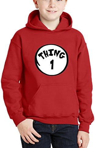 Cleefs Shirts Kid's HOODIE Thing DR Seuss 1 2 3 4 5 6 7 8 9 Sweatshirt S(6/7) M(8)L(10/12)XL(14/16) (Large, Thing 1)