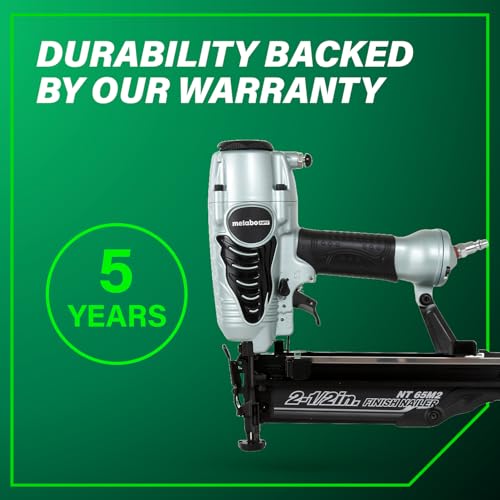 METABO HPT FINISH NAILER WITH AIR DUSTER, PRO-PREFERRED PNEUMATIC POWER NAILERS, IDEAL FOR MOLDING, CHAIR RAIL, AND CABINETRY, LIGHTWEIGHT 3.7 LBS, 16 GAUGE, 1″ TO 2-1/2″ FINISH NAILS, NT65M2S