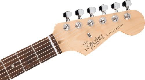 Squier by Fender Debut Collection HT HSS Stratocaster E-Gitarre, Laurel Griffbrett, Weißes Schlagbrett, 2 Tone-Sunburst