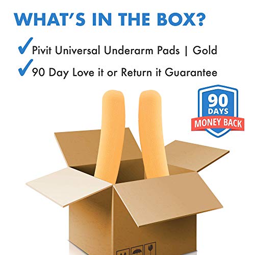 Pivit Replacement Underarm Crutch Pads | Cushion Tops for Walking Arm Crutches | Universal Slip on Top Covers for Grip Support | Rubber Armpit Bariatric Accessories for Adults, Kids (1 Pair, Gold) - Thumbnail 2