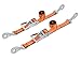 PowerTye Mfg 2 in Wide x 8 ft Long Industrial-Grade Heavy-Duty Ratchet Tie-Downs for UTV and AUTO, Locking Ratchet and Secure Twist Hooks, Orange (Pair)