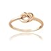 Hoops & Loops 925 Sterling Silver Love Knot Stylish Delicate Minimalist Stacking Friendship Ring, Rose Gold Size 7