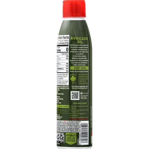 PAM AVOCADO OIL NON-GMO COOKING SPRAY, 5 OZ