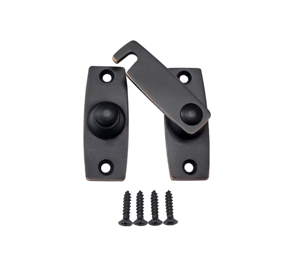 QCAA 2.5" x 2.65", Large, Heavy Solid Forged Brass Door Latch, 180 Degrees Flat Surface Mounting Door Latch Buckle for Doors & Windows, Aged Classic Bronze, 1 Pack, Made in Taiwan โ image 1