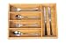 Bamboo Wooden Cutlery Drawer Organizer with 5 compartments,Durable Utensil Tray,Nice and Flatware Drawer Divers primary