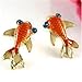 ULAKY Red Small Goldfish Earrings Red Carp Painted Diamond Inlay Color Earrings Palace Retro Jewelry