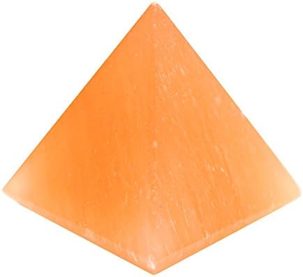 1 (ONE) Crystal Gem Pyramid -- Pyramid Shaped Crystal Stone - Reiki - Metaphysical - Crafting - Crystal Grids Rock Paradise Exclusive with COA AM17B10 (Orange Selenite)
