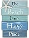 Grasslands Road Wall Starfish GR Beach is My Happy Place Plaque, Medium, White, Blue primary
