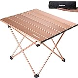 KingCamp Ultralight Compact Folding Table Camping Aluminum Tables with Carry Bag, Two Sizes, Large 22 x 15.7 inch