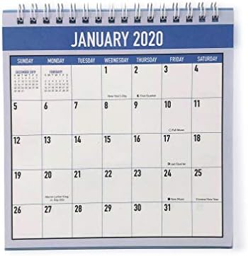 Desk Monthly Calendar for Year 2020, at a Glance Planner Calendars, Office Calendar Table Pad (Blue)