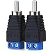 JEEUE RCA Male Plug Connectors Solderless Adapter, RCA Plug for AV Screw Terminal Audio/Video Speaker CCTV Applications RCA Cable - 2PCS Blue