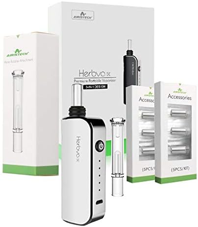 Herbva X - 3 in 1 Complete Premium Portable Bundle - Include Glass Water Filter (White)