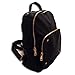 Cute Black Fashion Backpack for Girls Designer Bag, Nylon with Gold Zippers and Studs