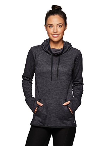 RBX Active Women's Fleece Cowl Neck Sweatshirt Black XL