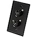 Seismic Audio Speakers Dual XLR Female Connectors, Black Stainless Steel Wall Plate