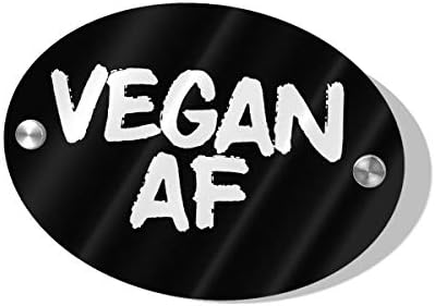 Dfenere Vegan AF Customized and Personalized, Single Sided, MDF, Door Sign 5.5 * 7.5 in 1 Pack