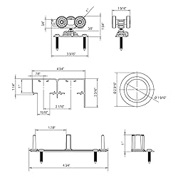 JUBEST Bypass Sliding Door Hardware 48", Aluminum