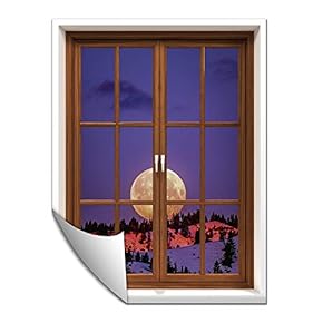Wall Paper Small Wall Mural Snowscape Out of The Window Wall Art Removable Wall Decoration for Bedroom Living Room - 24x32 inches
