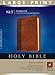 Slimline Center Column Reference Bible NLT, Large Print, TuTone (Red Letter, LeatherLike, Brown/Tan)