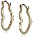 14k Yellow Gold Heart Hoop Earrings
