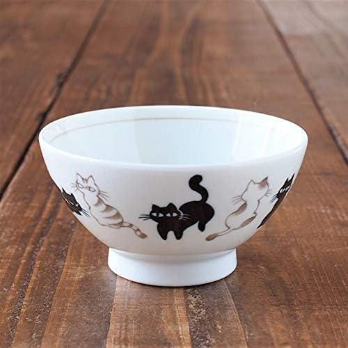 Minorutouki Mino-yaki Japanese Rice Bowl -"Cat gathering" 6725125