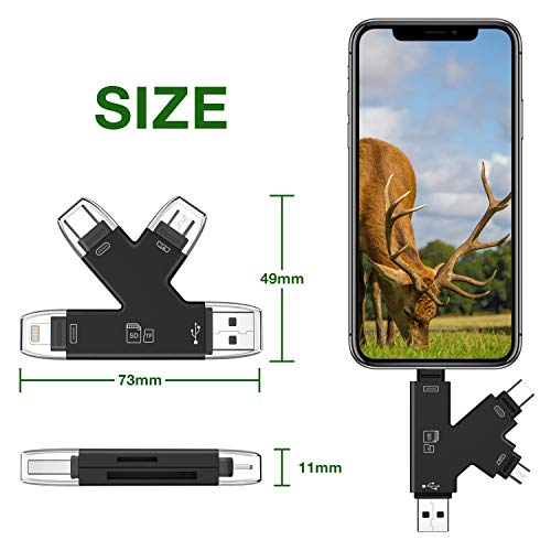 Campark Trail Camera Viewer SD Card Reader 4 in 1 SD Card Reader Trail Game Camera Memory Card Viewer to View Photos or Videos on Smartphone and Computer